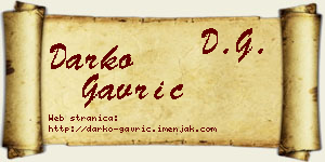 Darko Gavrić vizit kartica